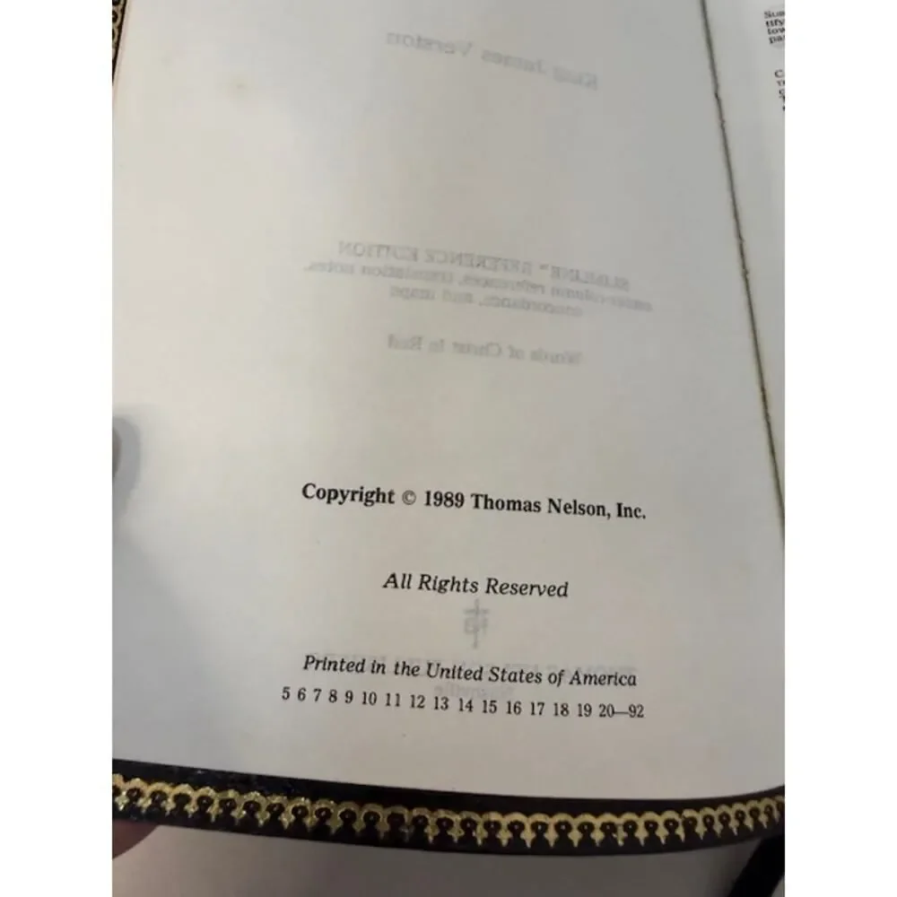 Holy Bible King James Version Nelson 1989 Concordance Red Letter Regency Gold Pg